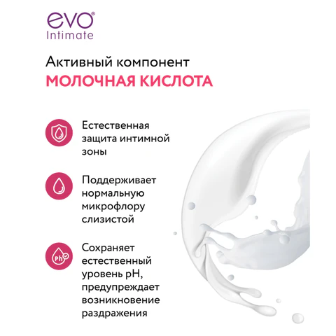 Крем-мыло для интимной гигиены гипоаллергенное с молочной кислотой 200 мл, EVO Intimate, 1436