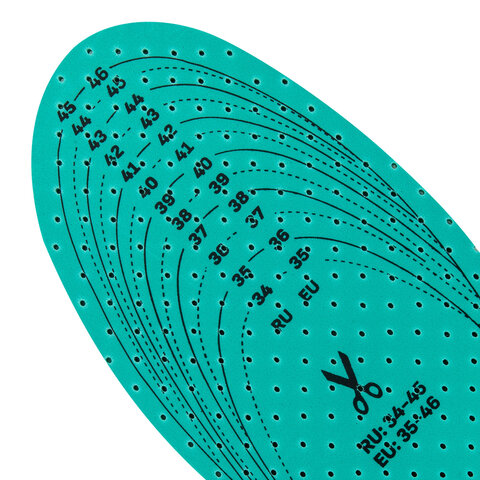 Стельки для обуви АНТИЗАПАХ, УНИВЕРСАЛЬНЫЙ размер RU 34-45 / EU 35-46 с линиями выреза, SHEGRA (ШЕГРА), 700732