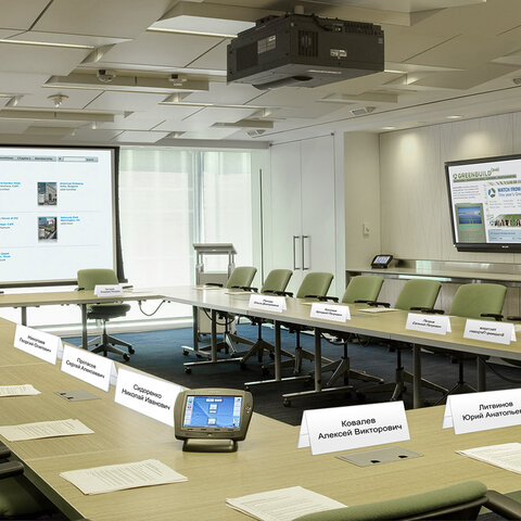 Подставка настольная для презентаций информационная 300х100 мм (домик) двусторонняя, в защитной пленке, BRAUBERG, 291251