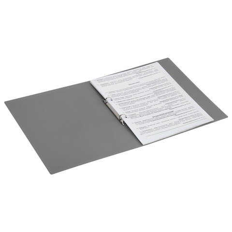 Папка на 2 кольцах А4 BRAUBERG PIXEL, 25 мм, серая, до 170 листов, 0,5 мм, 273034