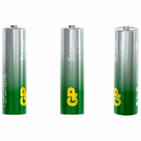 Батарейки КОМПЛЕКТ 20 шт., GP Super G-Tech, AA (LR6,15А), алкалиновые, пальчиковые, 15A-2CRVS20, GP 15A-2CRVS20