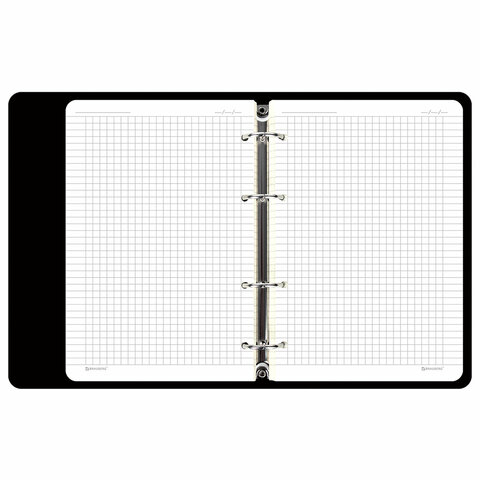 Тетрадь на кольцах А5 (180х220 мм), 80 листов, под кожу, клетка, тиснение фольгой, BRAUBERG VISTA, Gradient, 112131