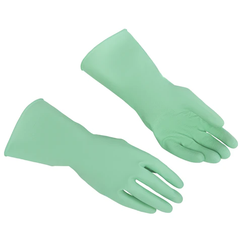Перчатки VILEDA PROFESSIONAL многоцелевые латексные, МНОГОРАЗОВЫЕ, х/б напыление, ПРОЧНЫЕ, L (большой), зеленый, 174365