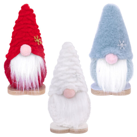 Украшение новогоднее интерьерное, 12 см, "Гномики", полиэстер/пенопласт, ассорти, ЗОЛОТАЯ СКАЗКА, 592567