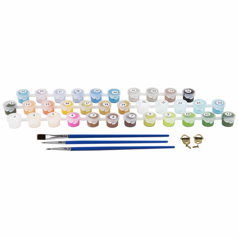 Картина по номерам 40x50 см, ОСТРОВ СОКРОВИЩ "Город у моря", на подрамнике, акрил, кисти, 663271