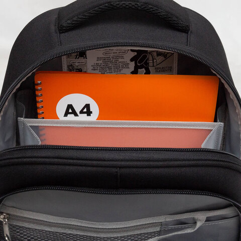 Ранец GRIZZLY анатомическая спинка, c бейджем, для мальчиков, "BLACK CAR", 36х28х20 см, RAz-587-7/1