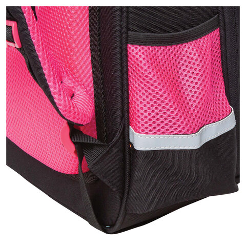 Ранец GRIZZLY анатомическая спинка, c брелоком, для девочек, "LUCK", 36х28х20 см, RAz-386-4/1