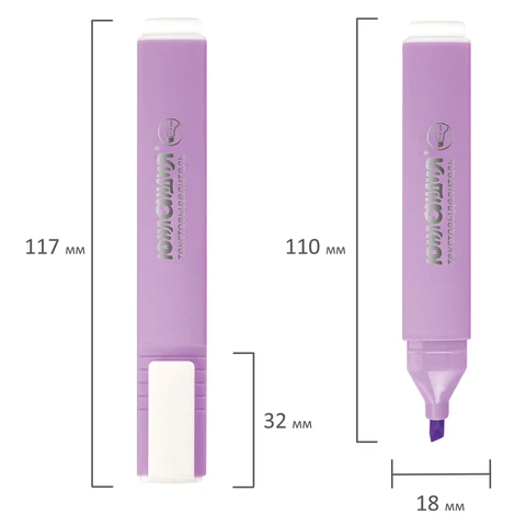 Текстовыделитель ЮНЛАНДИЯ "COLORSTAR PASTEL", ЛАВАНДОВЫЙ, линия 1-4 мм, 151714