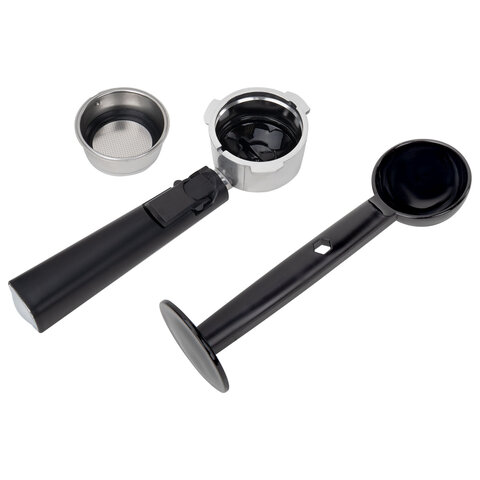Кофеварка рожковая ручной капучинатор SONNEN CM8501, 1100 Вт, 1,5 л, 15 бар, черная/серебро, 456335