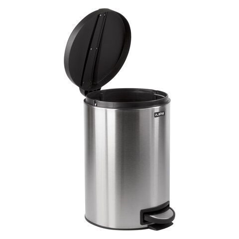 Ведро мусорное с педалью 12 литров "Modern", МАТОВОЕ, нержавеющая сталь, со съемным внутренним ведром, LAIMA, 232264
