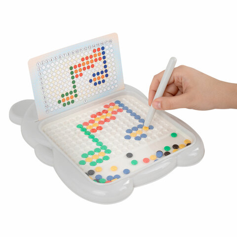 Мозаика магнитная развивающая для детей "Медвежонок", стилус, 101 магнит, 10 карточек, BAMBOX (БАМБОКС), 665891