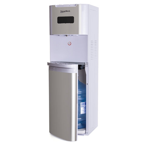 Кулер для воды AQUA WORK QRB-72LDS, напольный, НАГРЕВ/ОХЛАЖДЕНИЕ ЭЛЕКТРОННОЕ, таймер, бутыль снизу, белый, 33352