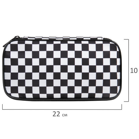 Пенал-органайзер BRAUBERG, 1 отделение, полиэстер, 22x11,5x6 см, "Черно-белый стиль", 271572