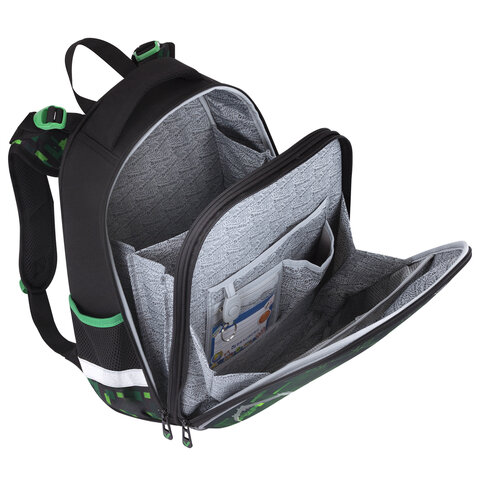 Ранец BRAUBERG PREMIUM, 2 отделения, с брелоком, "Digital spider", LED-ЛАМПОЧКИ, 38х29х16 см, 273101