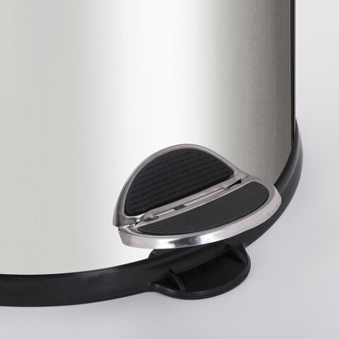 Ведро мусорное с педалью 12 литров "Classic Plus", ЗЕРКАЛЬНОЕ, нержавеющая сталь, со съемным внутренним ведром, LAIMA, ТУРЦИЯ, 608113