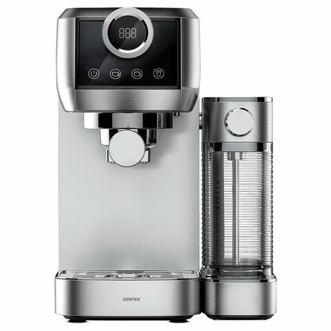 Кофеварка рожковая CENTEK CT-1170, 1350 Вт, объем 1,3 л, 20 бар, автоматический капучинатор, серая