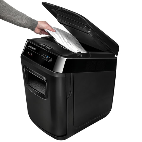 Уничтожитель (шредер) FELLOWES AUTOMAX 200C, 4 уровень секретности, фрагменты 4х38 мм, 200 листов, корзина 32 литра, FS-465, FS-46536