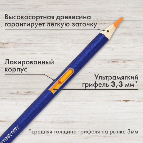 Карандаши художественные цветные акварельные BRAUBERG ART CLASSIC, 36 цветов, грифель 3,3 мм, 181531