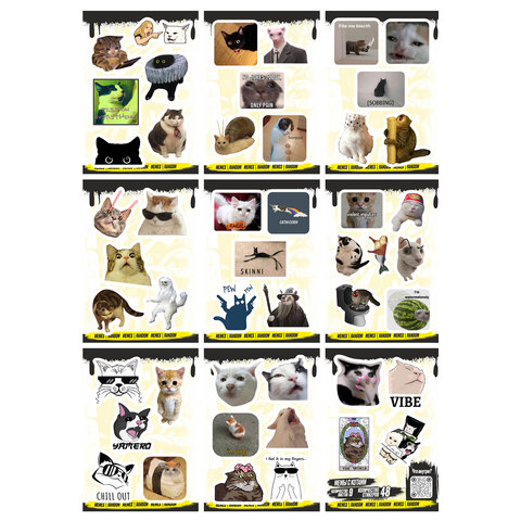 Наклейки виниловые, 44-50 шт., 9 листов, А6, "МОДЕРН", АССОРТИ, NALEPKING