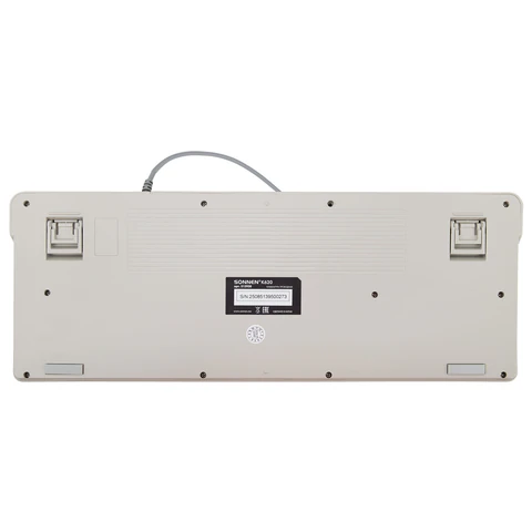 Клавиатура проводная бесшумная USB, 102+98 клавиш, LED-подсветка, SONNEN K620, слоновая кость / серая, 513950
