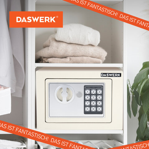 Сейф мебельный DASWERK (ДАСВЕРК) SC-170EL (170х230х170 мм), электронный замок, бежевый, 291340
