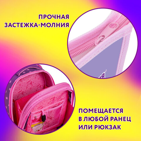 Папка для тетрадей ЮНЛАНДИЯ А4, 1 отделение, пластик, на молнии, "Best fellows", 273348