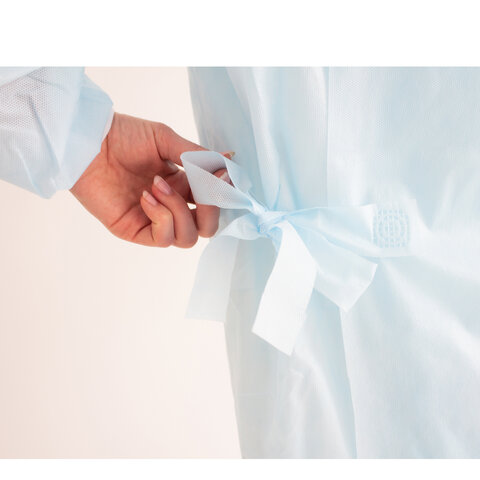 Халат хирургический стерильный 140 см, 52-54 р., манжета, спанбонд 25 г/м2, ГЕКСА, голубой