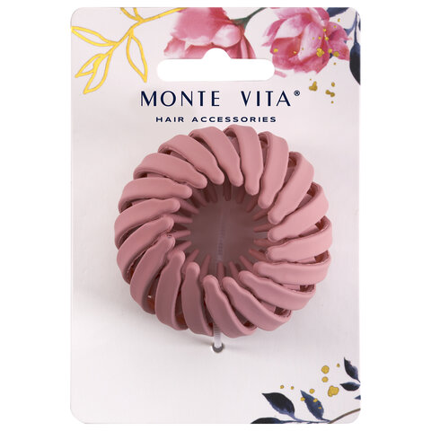 Заколка для волос, для хвоста и пучка, диаметр 6 см, soft-touch, АССОРТИ, MONTE VITA (МОНТЕ ВИТА), 457127