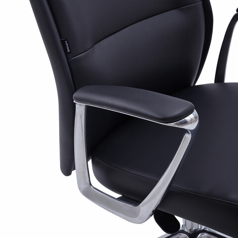 Кресло BRABIX PREMIUM "Adept EX-752", синхромеханизм, алюминий, экокожа, черное, 532930