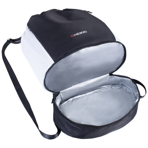 Рюкзак спортивный мешок HEIKKI ACTION (ХЕЙКИ) с отделением для обуви, вентилируемые стенки, 45х34 см, "Total black", 273455