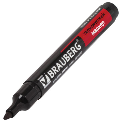 Маркеры перманентные BRAUBERG "Contract", НАБОР 4 ЦВЕТА, скошенный наконечник, 1-5 мм, 150473