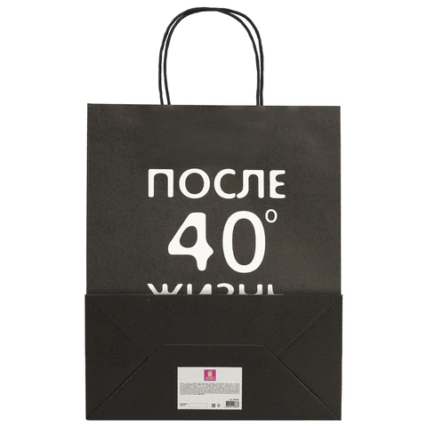 Пакет подарочный (1 штука) 26х13х32 см (L) "Man Funny Notes", ассорти, крафт, ЗОЛОТАЯ СКАЗКА, 700823