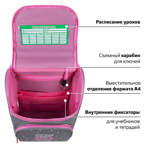 Ранец ПИФАГОР BASIC, 1 отделение, 3 кармана, эргономичная спинка, "Best team", 35х28х18 см, 272050