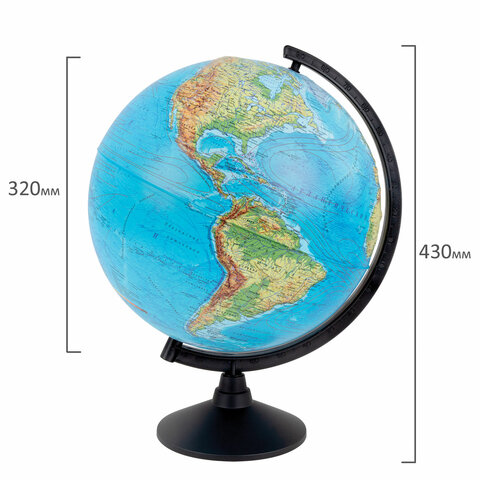 Глобус физический Globen "Классик", 32 см, рельефный, К013200219