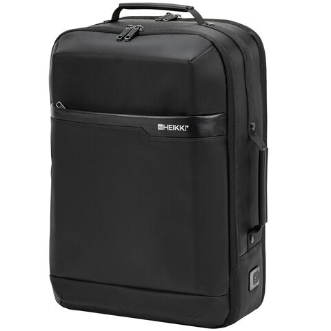 Рюкзак-сумка HEIKKI PRIORITY (ХЕЙКИ) с отделением для ноутбука, 2 отделения, черный, 45x31x15 см, 272587
