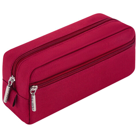 Пенал мягкий BRAUBERG, 2 отделения, ассорти 3 цвета, "Basic", 19х9х4 см, дисплей, 273611