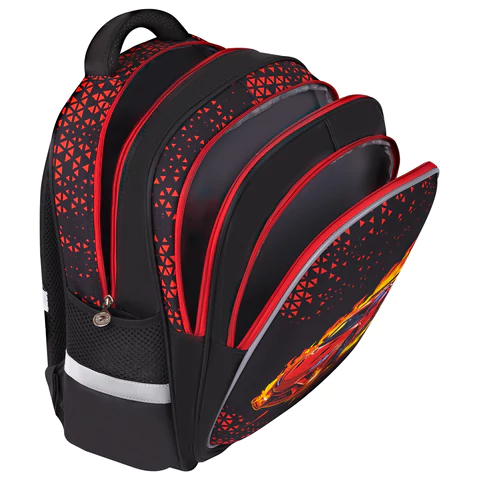 Рюкзак BRAUBERG KIDS MIND с пеналом в комплекте, 2 отделения, "Fiery Road", 40х28х18 см, 273177