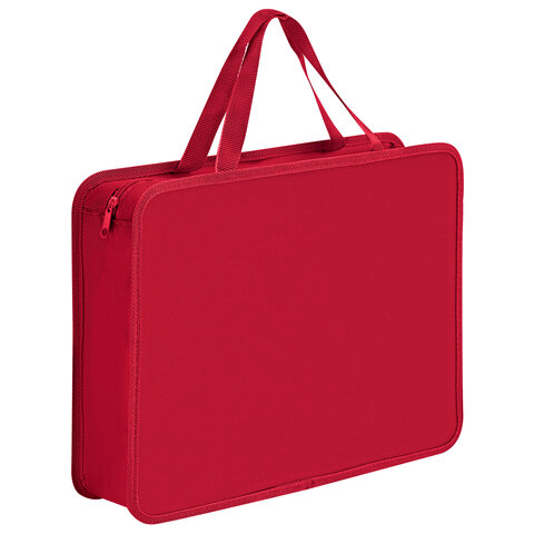 Папка на молнии с ручками ПИФАГОР А4, 1 отделение, пластик, 75 мм, однотонная, ассорти, 273769