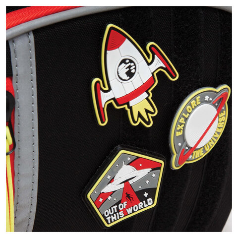 Ранец GRIZZLY анатомическая спинка, с мешком для обуви, для мальчиков, "ASTRONAUT", 33х25х13 см, RAm-385-6/1