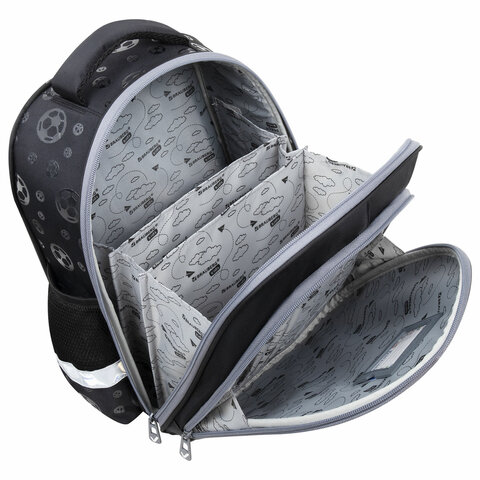 Ранец BRAUBERG KIDS STANDARD, 2 отделения, "Score ball", 3D панель, 36х28х14 см, 272037