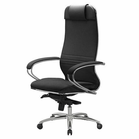 Кресло офисное МЕТТА "SAMURAI" KL-1, экокожа, черное