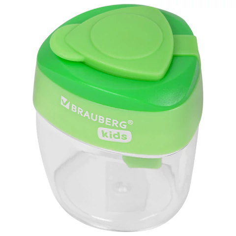 Точилки BRAUBERG KIDS "MAXI", 2 ШТУКИ, 2 отверстия, с большим контейнером, трехгранный корпус, цвета ассорти, блистер, 271947