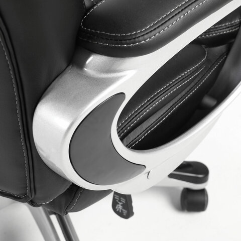 Кресло офисное BRABIX PREMIUM "Rest EX-555", пружинный блок, экокожа, черное, 531938