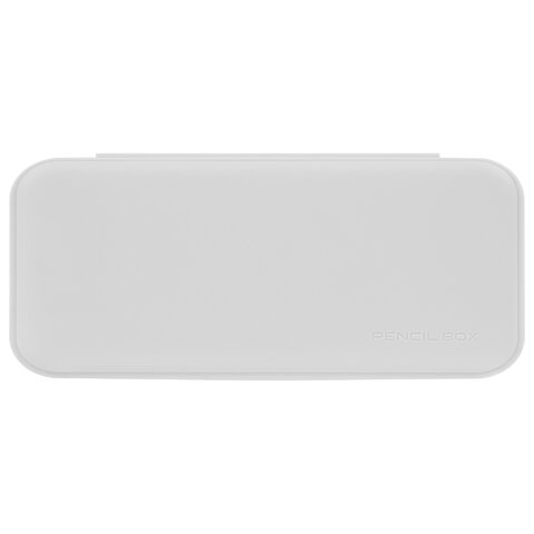 Пенал пластиковый BRAUBERG, серый, С НАКЛЕЙКАМИ, 21х9х3 см, 272273