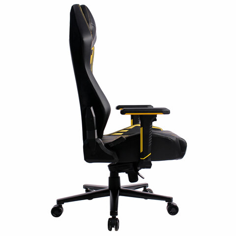 Кресло BRABIX PREMIUM "Tanos GM-180", мультиблок, 4D подлокотники, литой поролон, черное/желтое, 532953