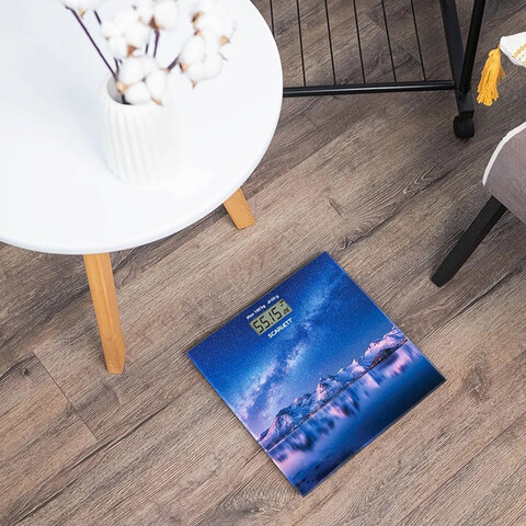 Весы напольные SCARLETT SC-BS33E022, электронные, вес до 180 кг, квадратные, стекло, звездное небо