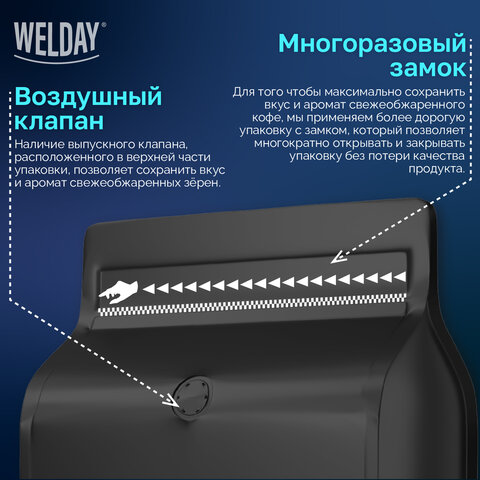 Кофе в зернах WELDAY (ВЭЛДЭЙ) "ESPRESSO Premium" 1 кг, 623438, УТ000015165