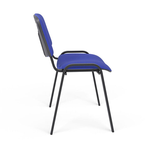Стул для персонала и посетителей "ИЗО", черный каркас, ткань черно-синяя, В-12/С-14