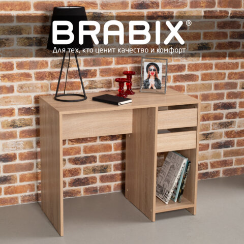 Стол письменный/компьютерный BRABIX "Scandi CD-017", 900х450х750 мм, 2 ящика, дуб сонома, 641895, ЦБ013706-2
