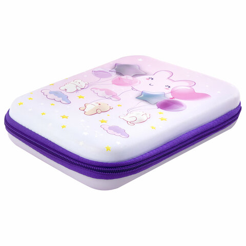 Пенал BRAUBERG KIDS большой удобный с откидной планкой, EVA, 22х15х4 см, "Dreamy clouds", 273507